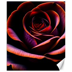 Purple Flower Rose Flower Black Background Canvas 8  X 10  by Ravend