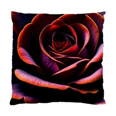 Purple Flower Rose Flower Black Background Standard Cushion Case (one Side) by Ravend