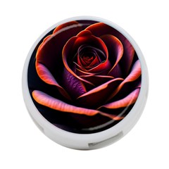 Purple Flower Rose Flower Black Background 4-port Usb Hub (one Side) by Ravend