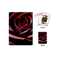 Purple Flower Rose Flower Black Background Playing Cards Single Design (mini) by Ravend