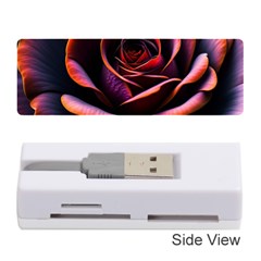 Purple Flower Rose Flower Black Background Memory Card Reader (stick) by Ravend