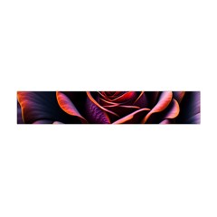 Purple Flower Rose Flower Black Background Premium Plush Fleece Scarf (mini) by Ravend