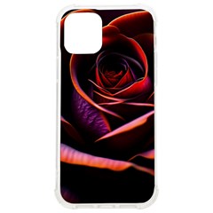 Purple Flower Rose Flower Black Background Iphone 12/12 Pro Tpu Uv Print Case by Ravend