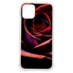 Purple Flower Rose Flower Black Background Iphone 12 Mini Tpu Uv Print Case	