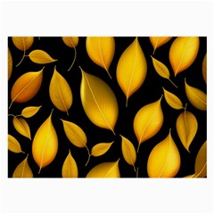 Leaves Foliage Pattern Metallic Gold Background Large Glasses Cloth (2 Sides) by Ravend