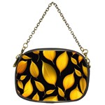 Leaves Foliage Pattern Metallic Gold Background Chain Purse (One Side) Front