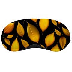 Leaves Foliage Pattern Metallic Gold Background Sleeping Mask by Ravend