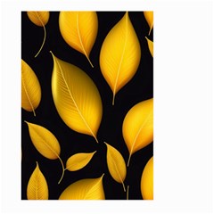 Leaves Foliage Pattern Metallic Gold Background Large Garden Flag (two Sides) by Ravend