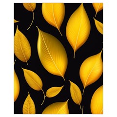 Leaves Foliage Pattern Metallic Gold Background Drawstring Bag (small) by Ravend