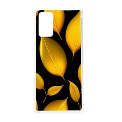 Leaves Foliage Pattern Metallic Gold Background Samsung Galaxy Note 20 Tpu Uv Case by Ravend