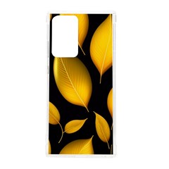 Leaves Foliage Pattern Metallic Gold Background Samsung Galaxy Note 20 Ultra Tpu Uv Case by Ravend