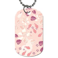 Leaves Foliage Boho Art Boho Style Pastel Nature Dog Tag (one Side) by Ravend