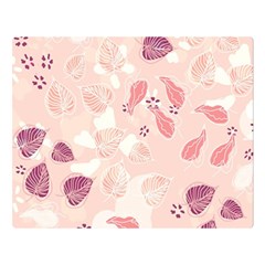 Leaves Foliage Boho Art Boho Style Pastel Nature Premium Plush Fleece Blanket (large) by Ravend