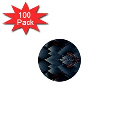 Background Pattern Geometric Glass Mirrors 1  Mini Buttons (100 Pack)  by Ravend