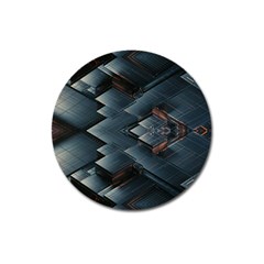 Background Pattern Geometric Glass Mirrors Magnet 3  (round) by Ravend