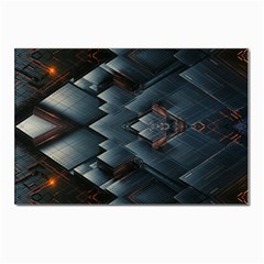 Background Pattern Geometric Glass Mirrors Postcards 5  X 7  (pkg Of 10) by Ravend