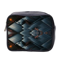 Background Pattern Geometric Glass Mirrors Mini Toiletries Bag (two Sides) by Ravend