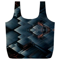 Background Pattern Geometric Glass Mirrors Full Print Recycle Bag (xxl) by Ravend