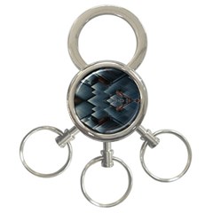 Background Pattern Geometric Glass Mirrors 3-ring Key Chain by Ravend