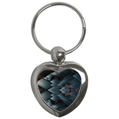 Background Pattern Geometric Glass Mirrors Key Chain (heart) by Ravend