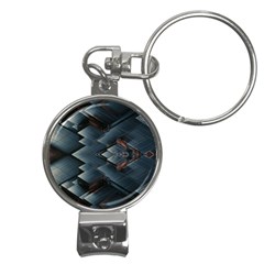 Background Pattern Geometric Glass Mirrors Nail Clippers Key Chain by Ravend