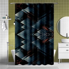 Background Pattern Geometric Glass Mirrors Shower Curtain 48  X 72  (small)  by Ravend