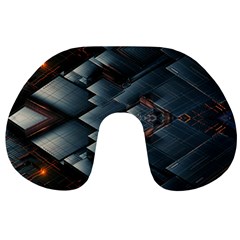 Background Pattern Geometric Glass Mirrors Travel Neck Pillow by Ravend