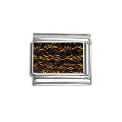 Waves Pattern Golden 3d Abstract Halftone Italian Charm (9mm) by Ravend