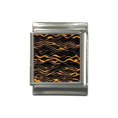 Waves Pattern Golden 3d Abstract Halftone Italian Charm (13mm) by Ravend