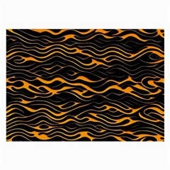 Waves Pattern Golden 3d Abstract Halftone Large Glasses Cloth (2 Sides) by Ravend