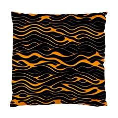 Waves Pattern Golden 3d Abstract Halftone Standard Cushion Case (two Sides) by Ravend