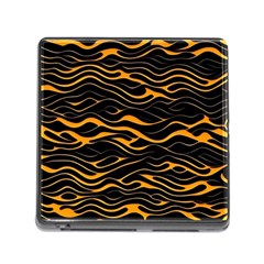 Waves Pattern Golden 3d Abstract Halftone Memory Card Reader (square 5 Slot) by Ravend