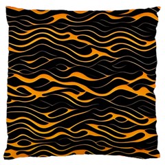 Waves Pattern Golden 3d Abstract Halftone Standard Premium Plush Fleece Cushion Case (two Sides) by Ravend