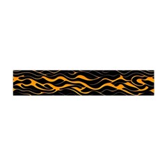 Waves Pattern Golden 3d Abstract Halftone Premium Plush Fleece Scarf (mini) by Ravend