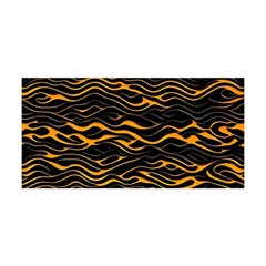 Waves Pattern Golden 3d Abstract Halftone Yoga Headband by Ravend