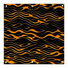 Waves Pattern Golden 3d Abstract Halftone Banner And Sign 3  X 3  by Ravend