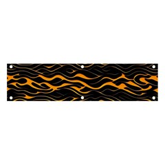 Waves Pattern Golden 3d Abstract Halftone Banner And Sign 4  X 1  by Ravend