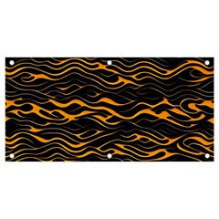 Waves Pattern Golden 3d Abstract Halftone Banner And Sign 4  X 2  by Ravend