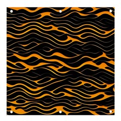 Waves Pattern Golden 3d Abstract Halftone Banner And Sign 4  X 4  by Ravend