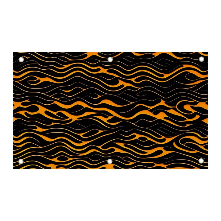 Waves Pattern Golden 3d Abstract Halftone Banner and Sign 5  x 3 