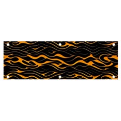 Waves Pattern Golden 3d Abstract Halftone Banner And Sign 6  X 2  by Ravend