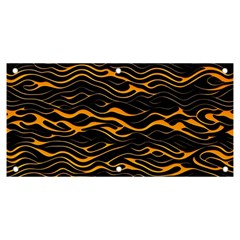 Waves Pattern Golden 3d Abstract Halftone Banner And Sign 6  X 3  by Ravend