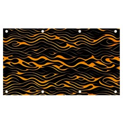 Waves Pattern Golden 3d Abstract Halftone Banner And Sign 7  X 4  by Ravend