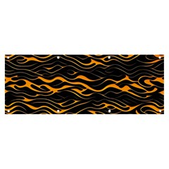 Waves Pattern Golden 3d Abstract Halftone Banner And Sign 8  X 3  by Ravend