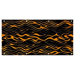 Waves Pattern Golden 3d Abstract Halftone Banner And Sign 8  X 4  by Ravend