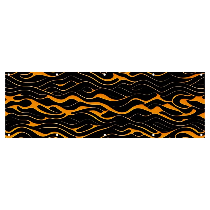 Waves Pattern Golden 3d Abstract Halftone Banner and Sign 12  x 4 