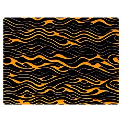 Waves Pattern Golden 3d Abstract Halftone One Side Premium Plush Fleece Blanket (extra Small)