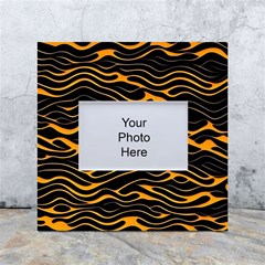 Waves Pattern Golden 3d Abstract Halftone White Box Photo Frame 4  X 6 