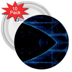 Technology Digital Business Polygon Geometric 3  Buttons (10 Pack)  by Ravend