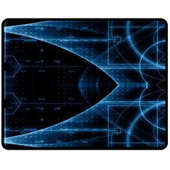 Technology Digital Business Polygon Geometric One Side Fleece Blanket (medium) by Ravend